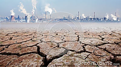 Impact of industrial development on the environment Stock Photo