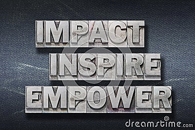 Impact inspire empower den Stock Photo