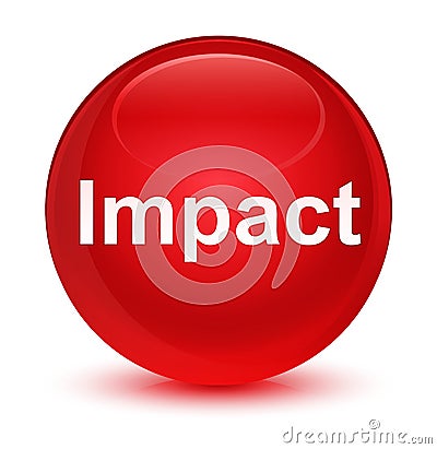 Impact glassy red round button Cartoon Illustration