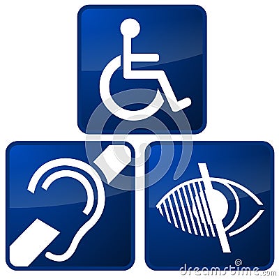 Impaired Symbols Stock Photo