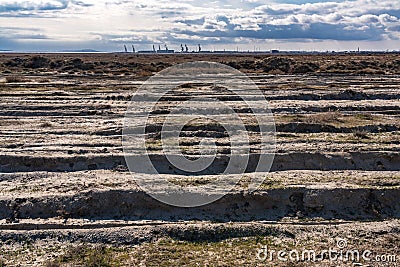 Impassable dirt off road, deep track Stock Photo