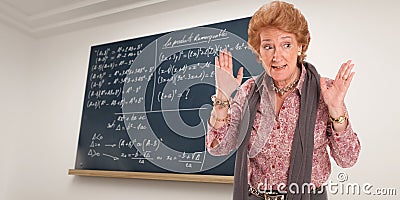 Impatient Maths Teacher Stock Photo