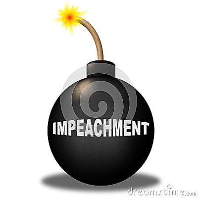 Impeach Bomb Warning To Remove Corrupt President Or Politician Stock Photo