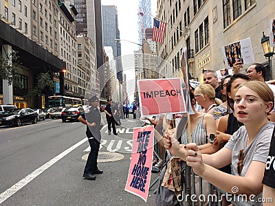 Impeach Donald Trump, Anti-Trump Rally, NYC, NY, USA Editorial Stock Photo