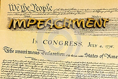 Impeachment presidential USA constitution Declaration Independence document Stock Photo