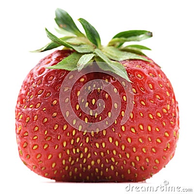 Imperfect organic fresh ripe heirloom strawberry isolated Stock Photo