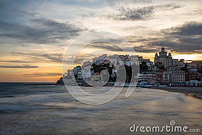 Imperia Porto Maurizio at sunset Stock Photo