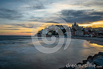 Imperia Porto Maurizio at sunset Stock Photo