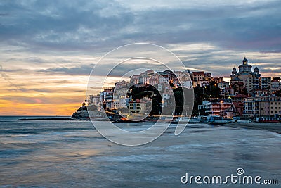 Imperia Porto Maurizio at sunset Stock Photo