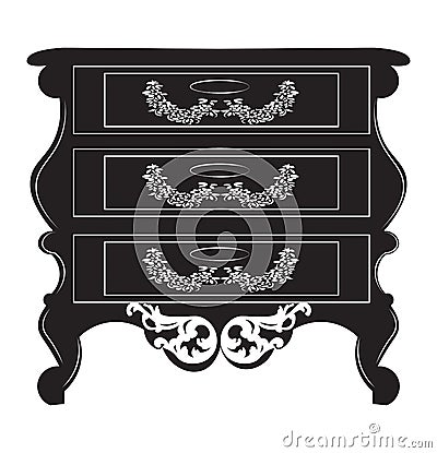 Imperial Baroque chest table Vector Illustration