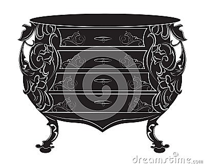 Imperial Baroque chest table Vector Illustration