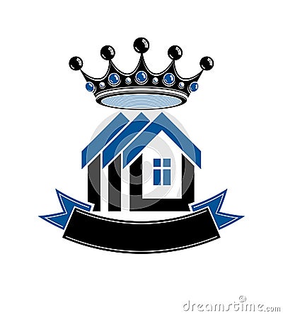 Imperial coat of arms, royal house conceptual vector symbol. Vector Illustration