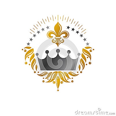 Imperial Crown emblem. Heraldic Coat of Arms, vintage vector logo. Vector Illustration