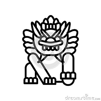 Imperial guardian lion icon vector isolated on white background, Imperial guardian lion sign Vector Illustration