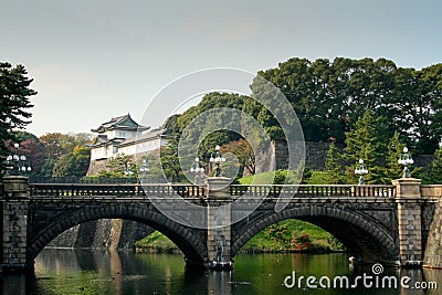 Imperial Palace - Tokyo, View on the Bridge Stock Photo