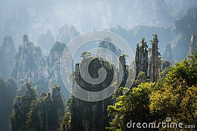 Imperial Pen Peak of Zhangjiajie. Located in Wulingyuan Scenic and Historic Interest Area , Hunan, china. Stock Photo