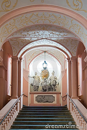 Imperial stairs of Melk Abbey, Austria Editorial Stock Photo