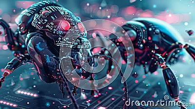 Implement generative AI algorithms to detect and automatically fix bugs in codebases within EIDEs. By analyzing code semantics Stock Photo