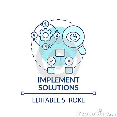 Implement solutions blue concept icon Vector Illustration