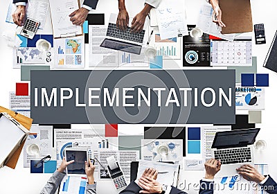 Implementation Achieve Effect Installing Perform Concept Stock Photo