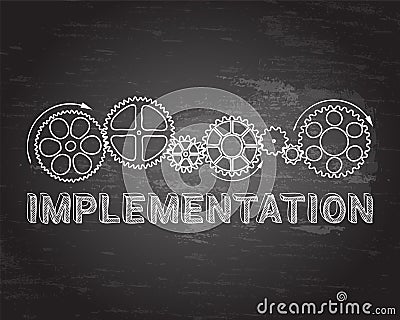 Implementation Blackboard Vector Illustration