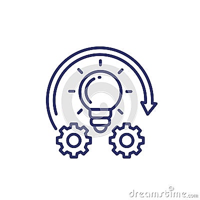 Implementation or idea execution line icon, vector Vector Illustration