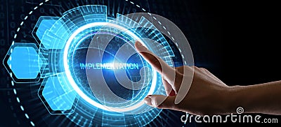 IMPLEMENTATION, web technology concept. Business, Technology, Internet and network concept Stock Photo