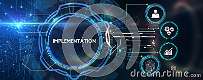 IMPLEMENTATION, web technology concept. Business, Technology, Internet and network concept Stock Photo
