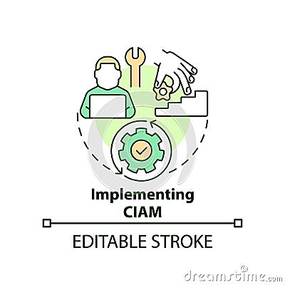 Implementing CIAM concept icon Vector Illustration
