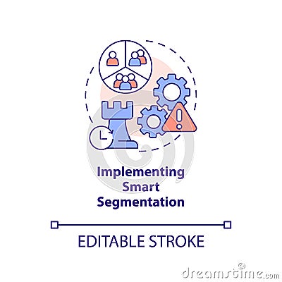 Implementing smart segmentation concept icon Vector Illustration