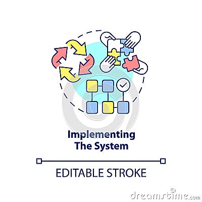 Implementing system concept icon Vector Illustration