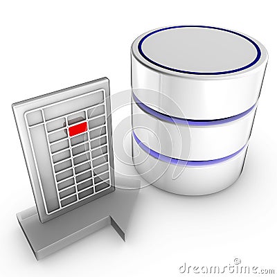 Import data into a database Stock Photo