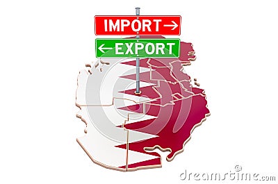 Import and export in Qatar concept, 3D rendering Stock Photo