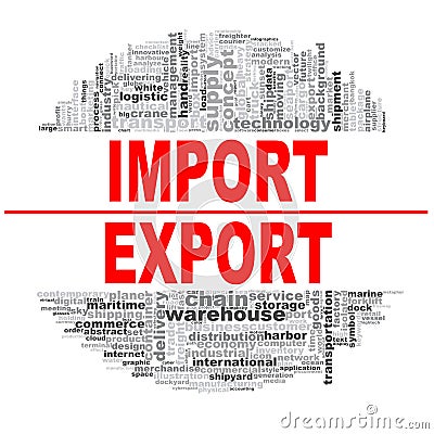 Import export word cloud Cartoon Illustration