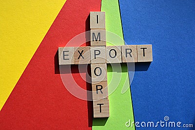 Import, Export, concept of business and trade Stock Photo