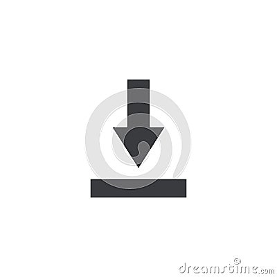 Import file icon. Download sign. Save document symbol. Interface button. Element for design mobile app or website Vector Illustration