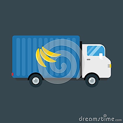 Import fruits delivery transport vector illustration. Vector Illustration