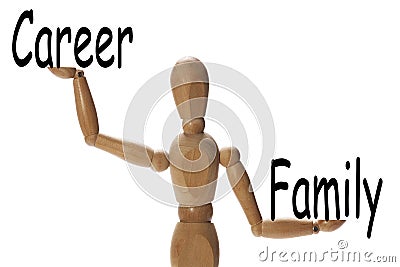 Importance of family versus the career Stock Photo