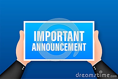 Important Announcement. Business infographic template. Megaphone banner. Vector stock illustration. Vector Illustration