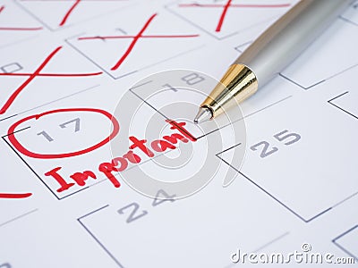 Important date on calendar desk 2 Stock Photo