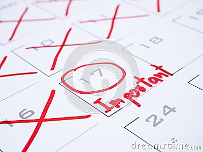 Important date on calendar desk 3 Stock Photo