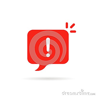 Important icon like red attention sign Vector Illustration