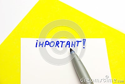 Important note! Stock Photo