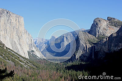 Important peaks from Tunnel View, Yosemite National Park, California, Stock Photo