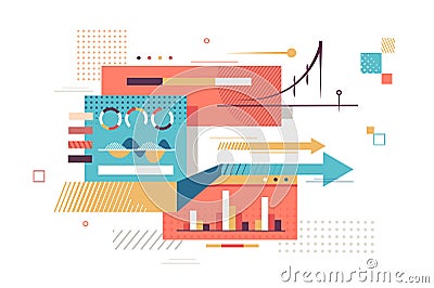 Important statistics data Cartoon Illustration