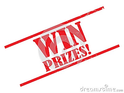 Win prizes stamp Stock Photo