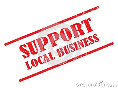 Support local business stamp Stock Photo