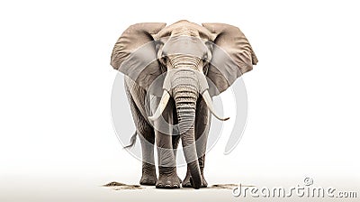 An imposing elephant with tusks raised Stock Photo