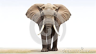 An imposing elephant with tusks raised Stock Photo