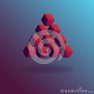 Impossible geometric objects. Vector illustration in realistic style Vector Illustration